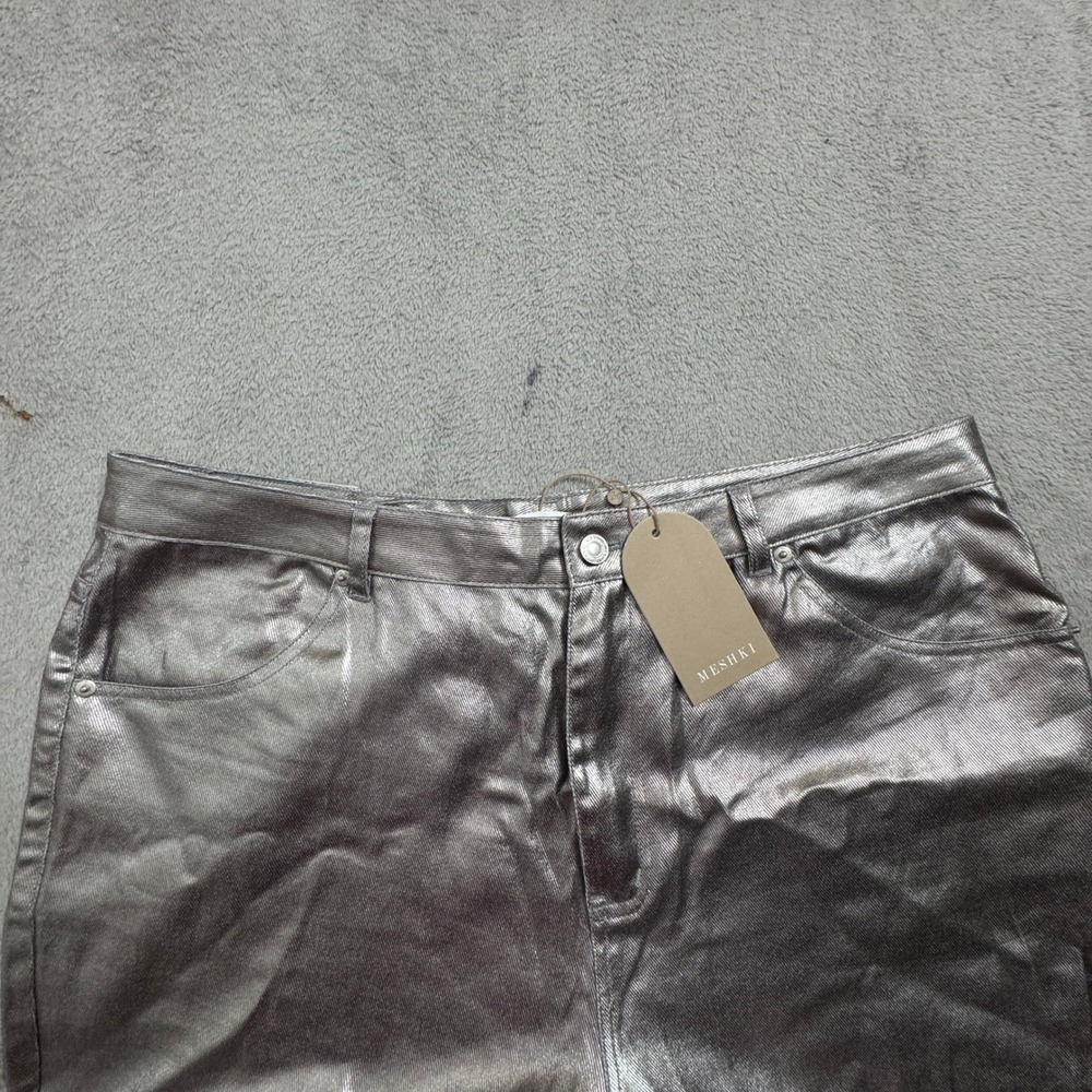 NWT Meshki Silver Women's Jeans‎ Size XXXL Wide Leg (W38in. x L29in.) BRAND NEW - Picture 6 of 14